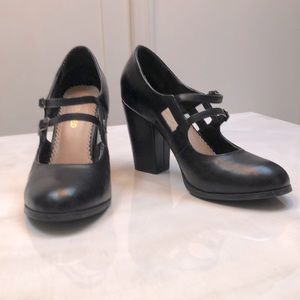 Restricted Black Mary Jane Heel